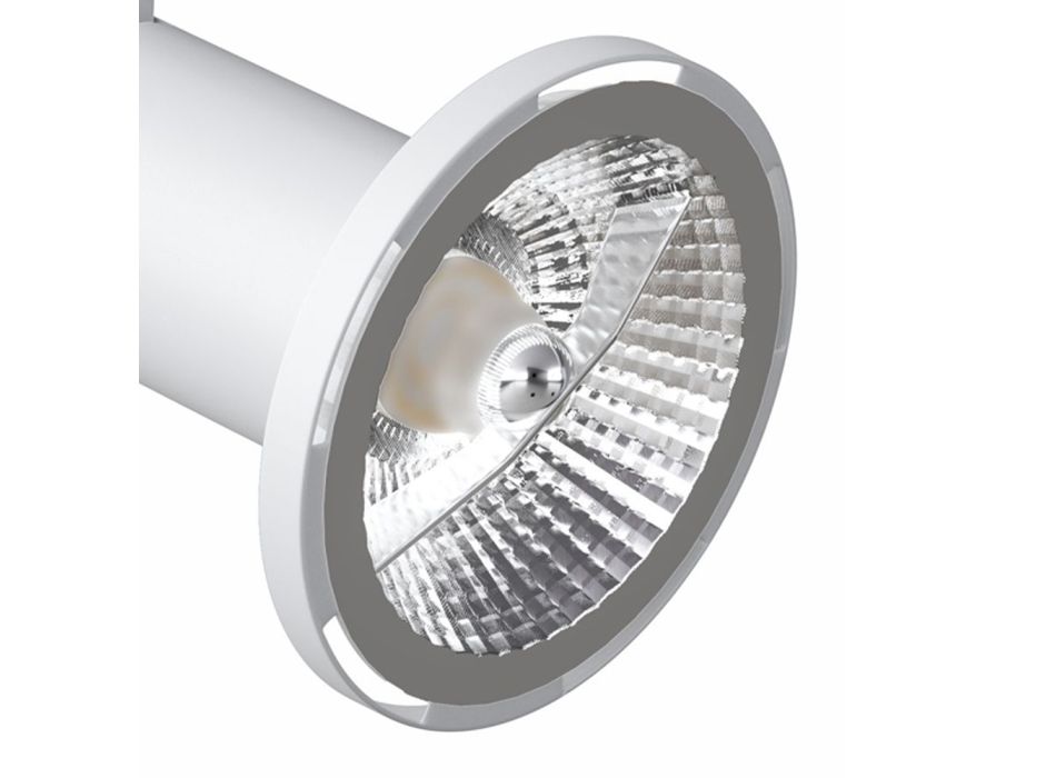 Adjustable Ceiling Light in White Aluminum, 4 Pieces - Lazzaro Viadurini