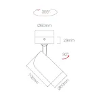 Adjustable Ceiling Light in White Aluminum, 4 Pieces - Lazzaro Viadurini