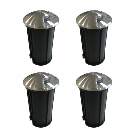 2W Round Led Spotlight for Outdoor in Stainless Steel, 4 Pieces - Mayor Viadurini