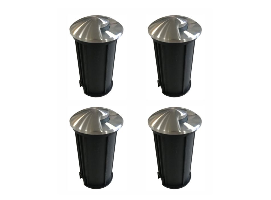 2W Round Led Spotlight for Outdoor in Stainless Steel, 4 Pieces - Mayor