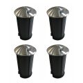 2W Round Led Spotlight for Outdoor in Stainless Steel, 4 Pieces - Mayor