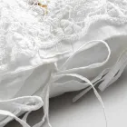 Linen Pillowcase with White Lace for Luxury Design Bed Made in Italy - Kiss Viadurini