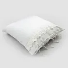 Linen Pillowcase with Armonia Lace and Powder Laces or Back - Masone Viadurini