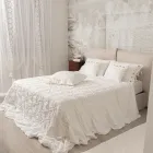 Linen Pillowcase with Armonia Lace and Powder Laces or Back - Masone Viadurini