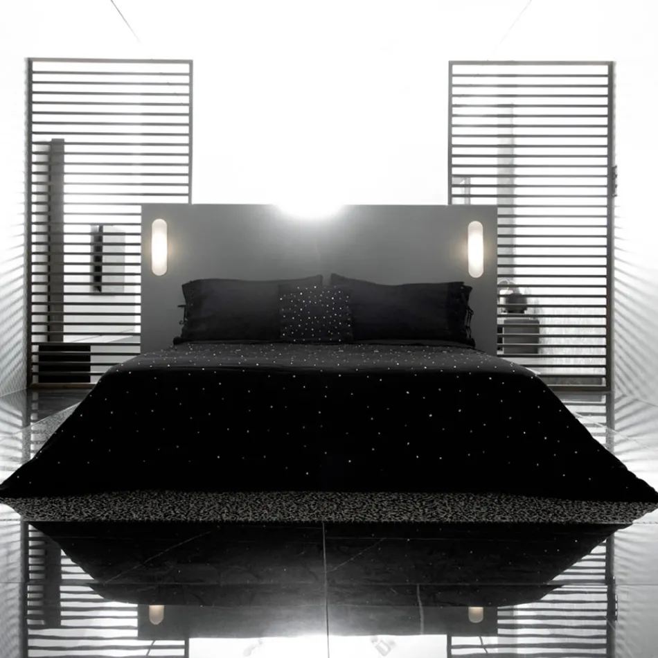 Linen Pillowcase with Poema Lace and Butter or Black Laces Made in Italy - Masone Viadurini