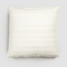 Square Pillowcase in Chalk Linen or Retro Decoration with Sphere Embroidery and Frame - Elbow Viadurini