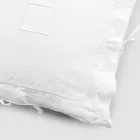 Square Pillowcase in White Heavy Linen and Laces Made in Italy - Matero Viadurini
