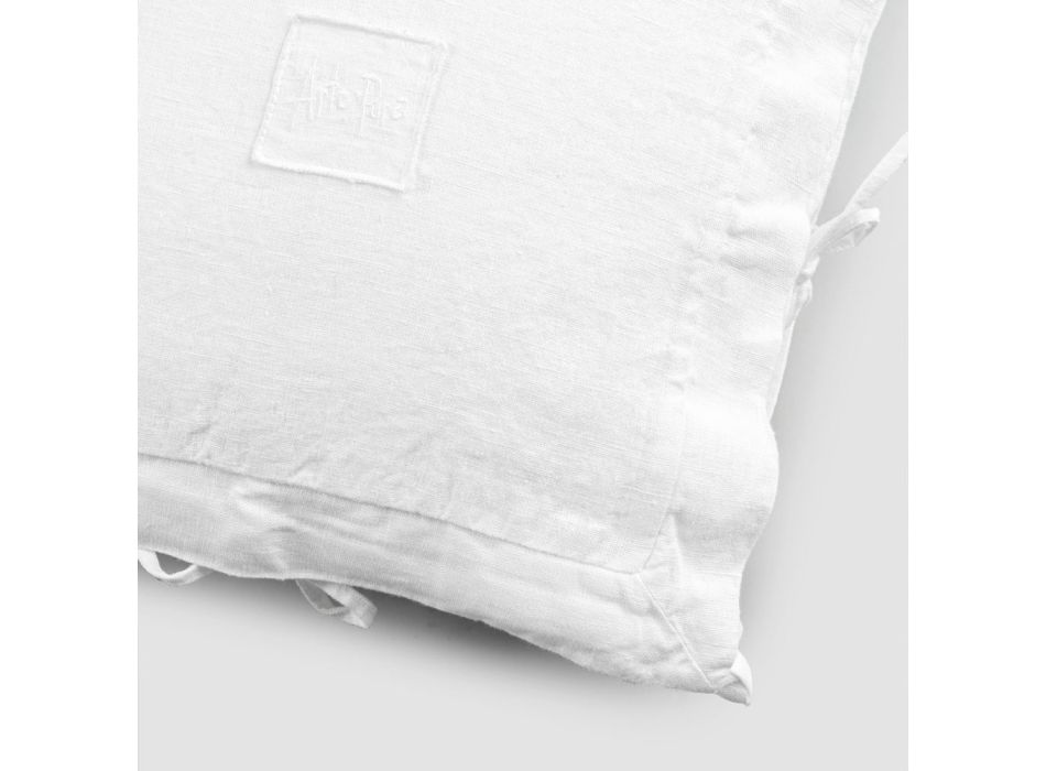 Decorative Linen Pillow Case with Laces Made in Italy
