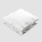 Square Pillowcase in White Heavy Linen and Laces Made in Italy - Matero Viadurini