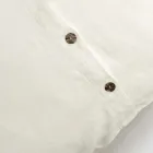 Square Pillowcase in Heavy Colored Linen with Agoya Buttons - Mediterranean Viadurini
