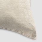 Square Pillowcase in Heavy Colored Linen with Agoya Buttons - Mediterranean Viadurini
