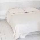 Square Pillowcase in Colorful Heavy Linen with Agoya Buttons - Mediterranean Viadurini