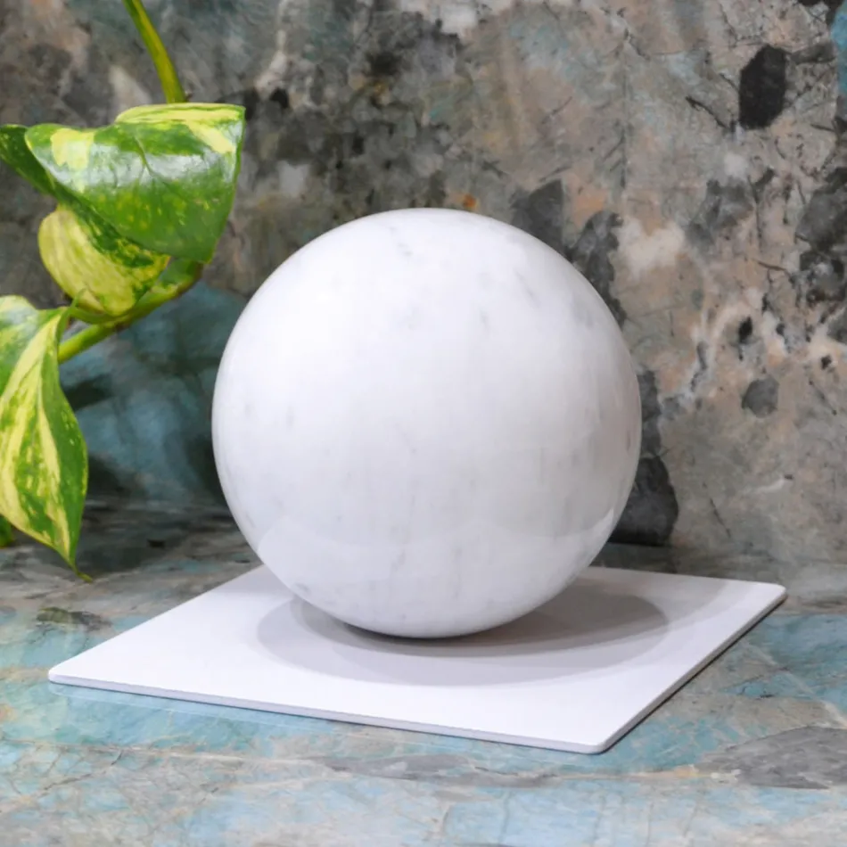 Metal Paperweight with Marble Sphere Made in Italy - Watari Viadurini