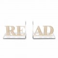 Bookends in Beige or White Plexiglass Read Design - Feread