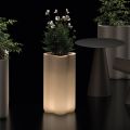 Two-Color Illuminated Polyethylene Column Planter Made in Italy - Barbia