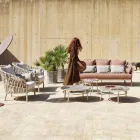 Planter with Aluminum Structure and Beige Weave - Emma by Varaschin Viadurini