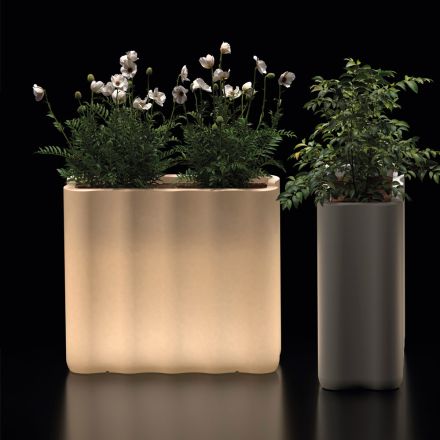 Two-Powered and Colored Polyethylene Light Planter Made in Italy - Barbia Viadurini