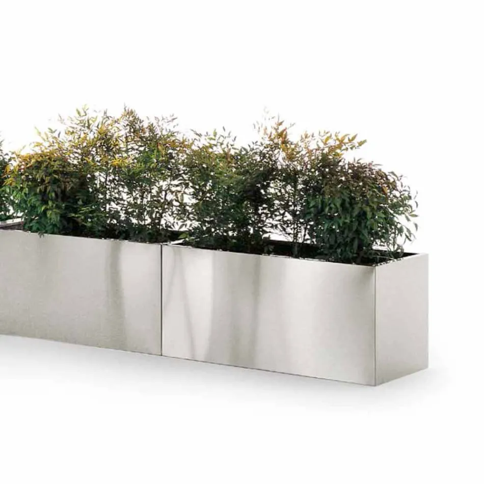 Round / Rectangular Design Garden Planter in Steel Made in Italy - Philly Viadurini