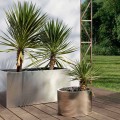 Round or Rectangular Design Garden Planter in Steel Made in Italy - Philly