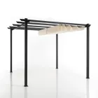 Gazebo in Epoxy Powder Painted Aluminum and Sliding Cloth - Manger Viadurini