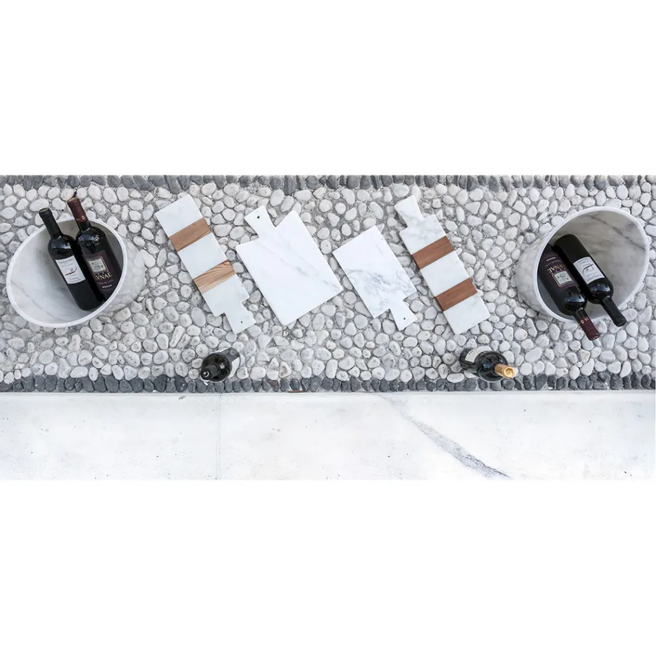 Wine or Champagne Glacette in White Carrara Marble Made in Italy - Ciotti Viadurini