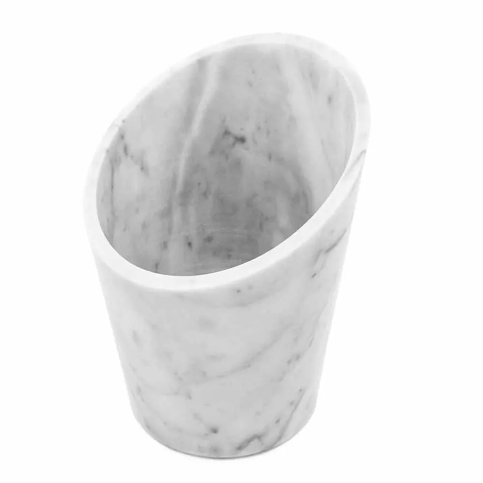 Wine or Champagne Glacette in White Carrara Marble Made in Italy - Ciotti Viadurini