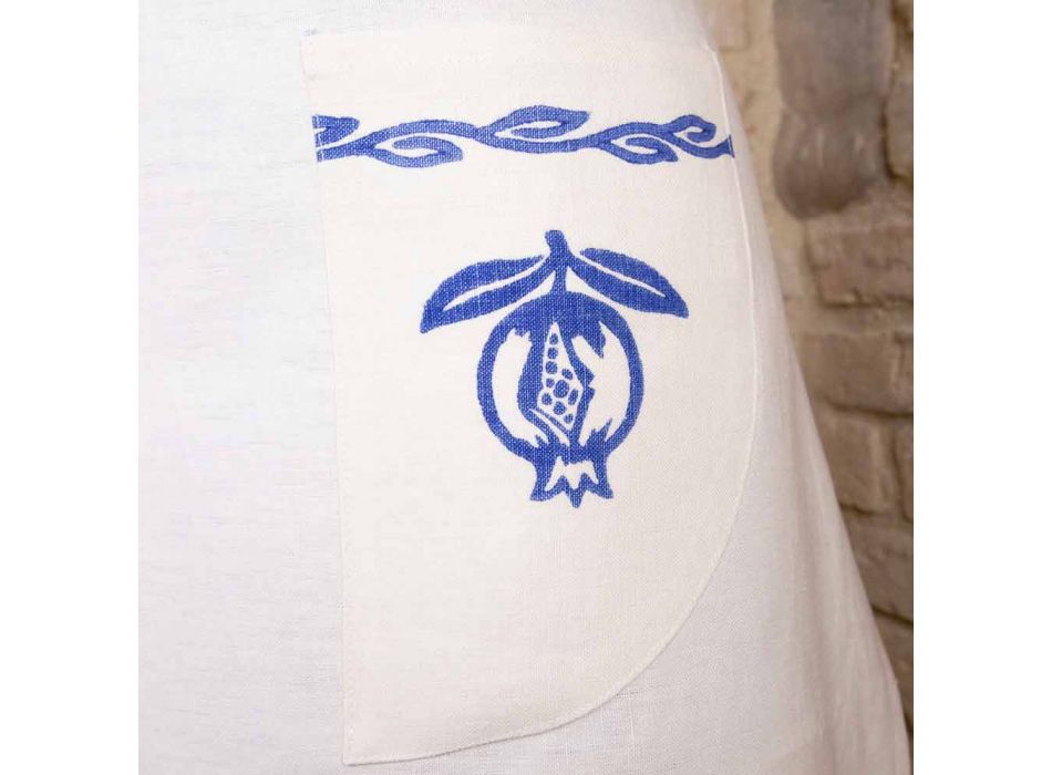 Italian Hand Crafted Linen Apron One Piece - Brands Viadurini