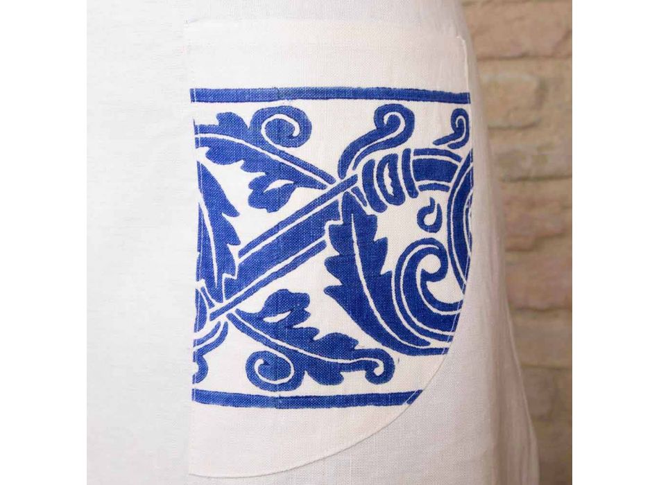Italian Hand Crafted Linen Apron One Piece - Brands Viadurini