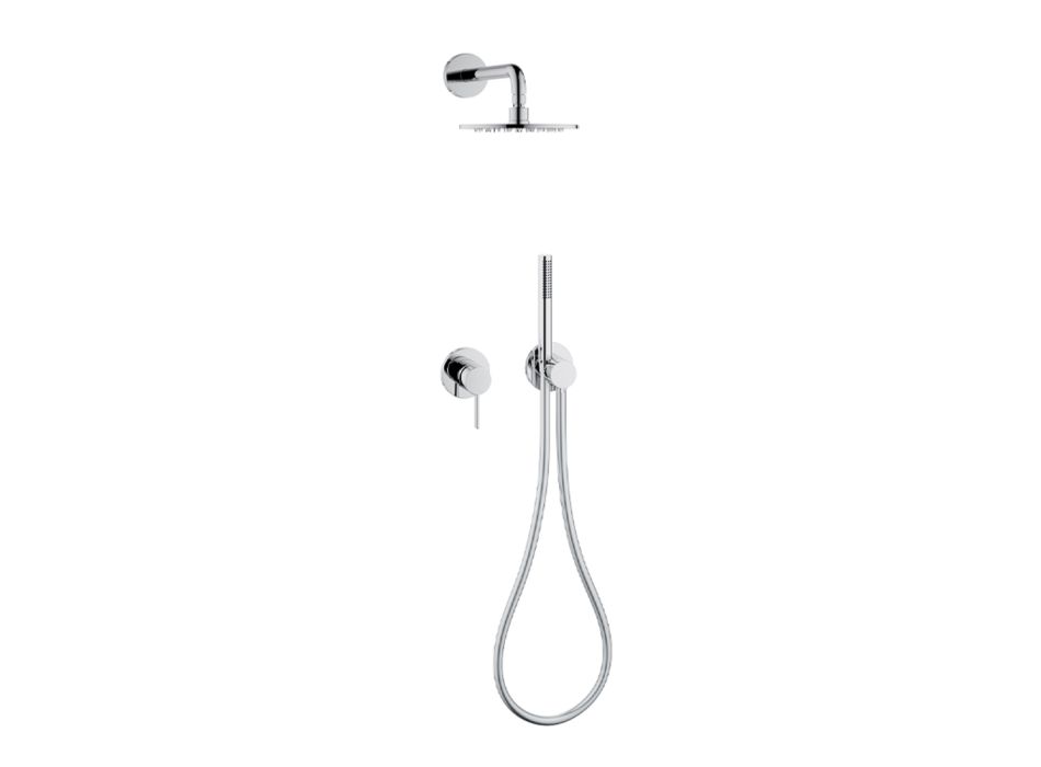 2-Way Shower Group Showerhead and Hand Shower Round or Square Rosette - Imperio Viadurini