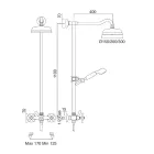 Classic Duplex Shower Group in Brass with 3 Sizes Shower Head - Ercolina Viadurini