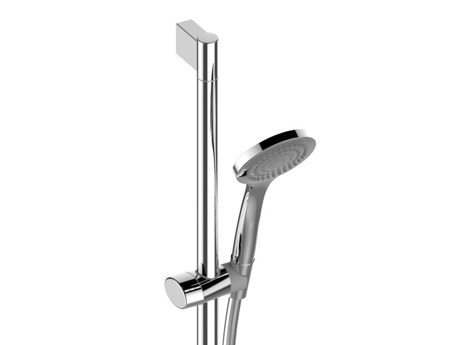 Sliding Shower Group in Chrome-Plated Brass Single-lever Mixer - Euka Viadurini