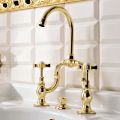 Vintage Design Bridge Washbasin Group in Brass Made in Italy - Katerina