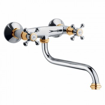 Adjustable Brass Wall Kitchen Washbasin Group Made in Italy - Colmo