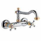 Classic Style Group for Wall Kitchen Washbasin in Brass Made in Italy - Limo Viadurini