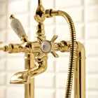 Vintage Design Floor Standing Bathtub Group in Brass Made in Italy - Katerina Viadurini