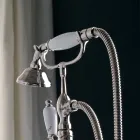 Floor Standing Bathtub Group with Towel Rack and Hand Shower Made in Italy - Turin Viadurini