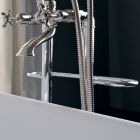 Floor standing bathtub set with towel rail and hand shower Made in Italy - Turin Viadurini