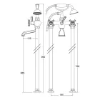 Made in Italy Brass Floor Bathtub Group, Vintage Style - Silvana Viadurini