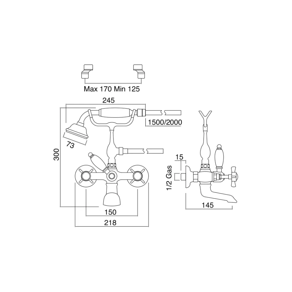 Vintage Style Brass Bathtub Group Made in Italy - Katerina Viadurini