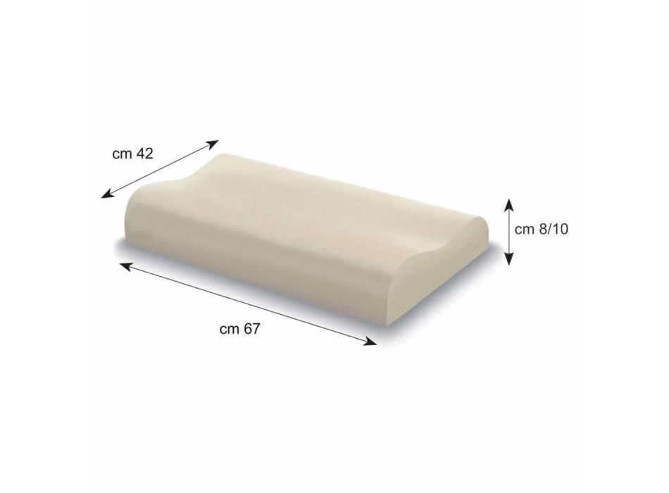 Double Wave Pillow in Memory Foam 10 cm high Made in Italy - Nimes Viadurini