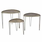 Set of 3 Modern Design Iron Coffee Tables - Marla Viadurini