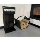 Set of Design Tools for Fireplace in Black Steel Made in Italy - Ostro Viadurini