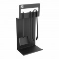 Set of Design Tools for Fireplace in Black Steel Made in Italy - Ostro