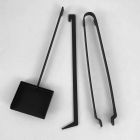 Set of Design Tools for Fireplace in Black Steel Made in Italy - Ostro Viadurini