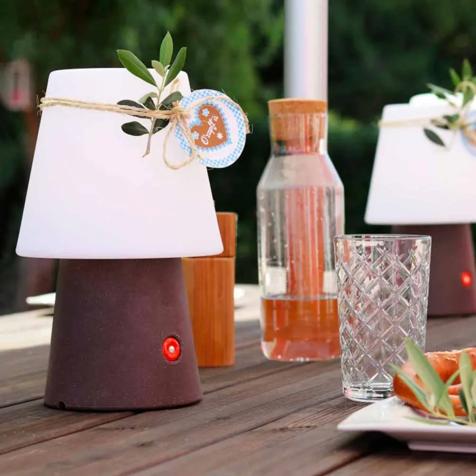 Rechargeable LED Lamp in Colored Plastic for Indoor or Outdoor - Fungostar Viadurini