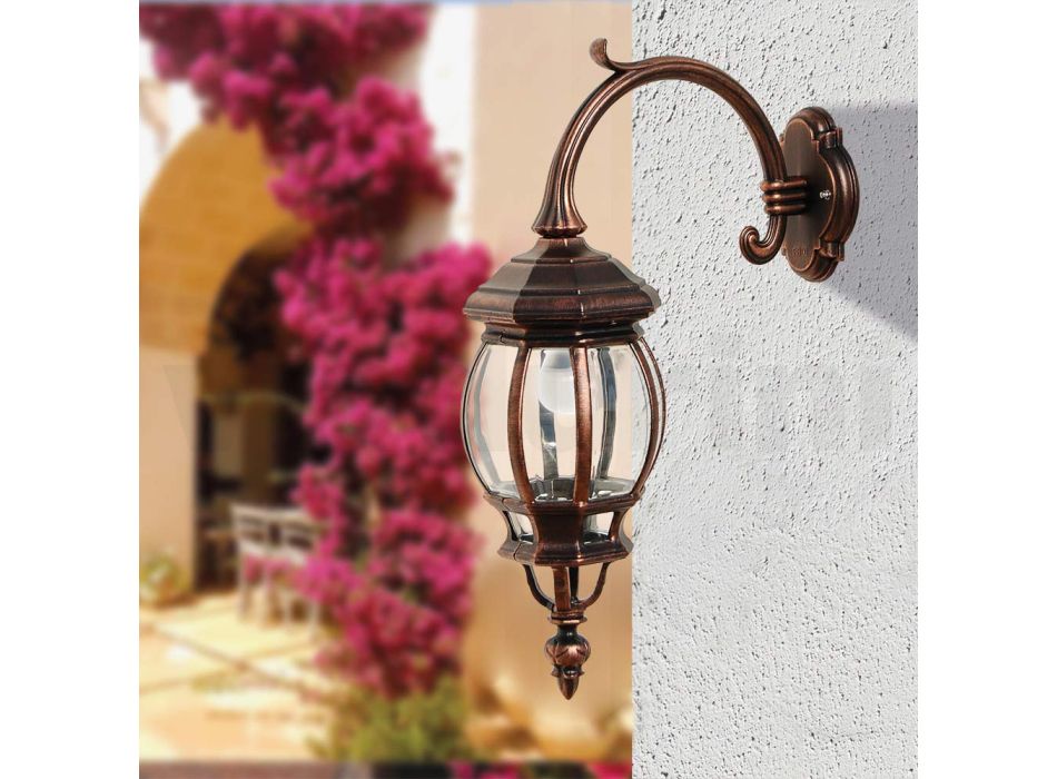 Vintage Style Outdoor Wall Lamp in Aluminum Made in Italy - Leona Viadurini
