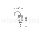 Vintage Style Outdoor Wall Lamp in Aluminum Made in Italy - Leona Viadurini