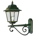 Outdoor Wall Lamp Aluminum Green Gold and Hand Painted Flowers - Gorizia Viadurini
