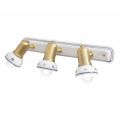 Linear Wall Lamp 3 Spotlights in Brass and Handcrafted Ceramic - Savona