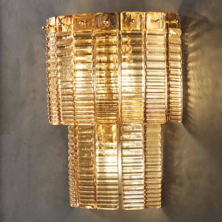 Modern Wall Lamp in Luxury Handcrafted Glass Made in Italy - Valadier Viadurini